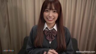 五百城茉央 乃木坂46 fake Ioki Mao dressed lke a schoolgirl, look