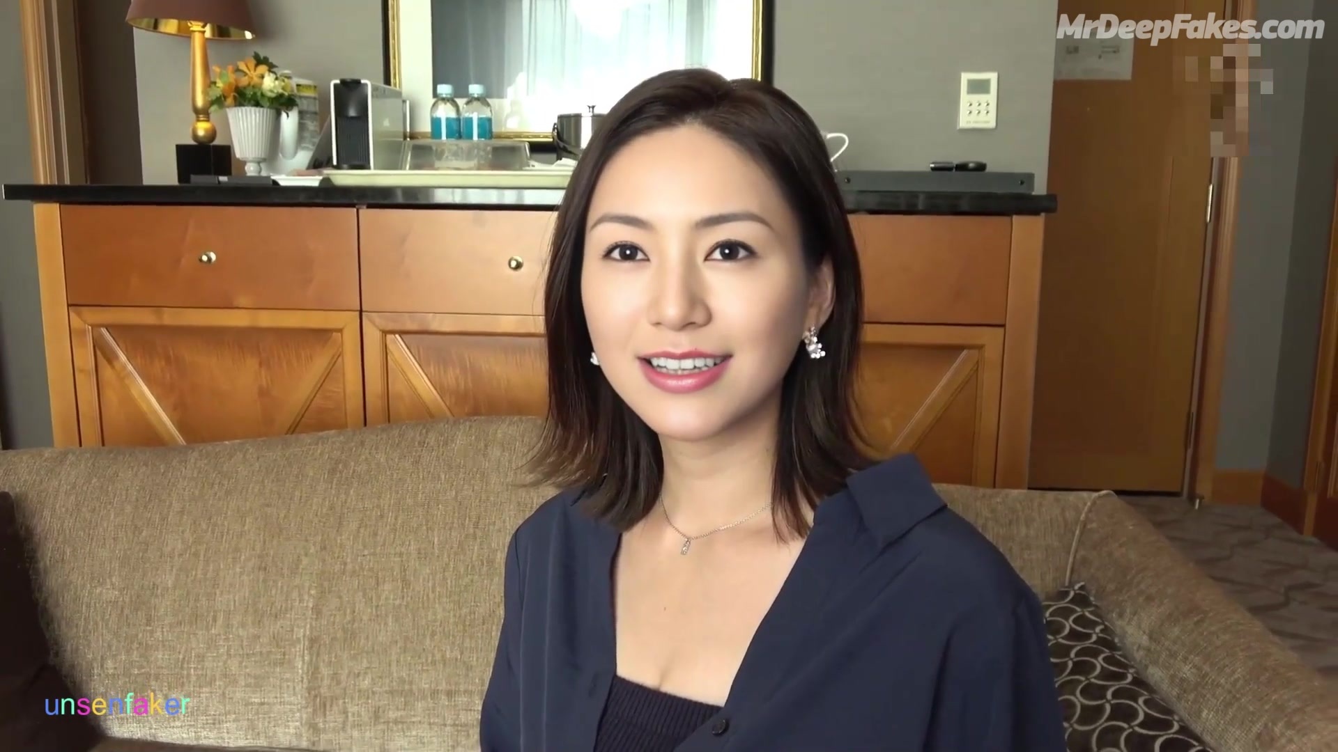She knew how her visit to him would end, fake Haruka Igawa (井川 遥 フェイクポルノ)