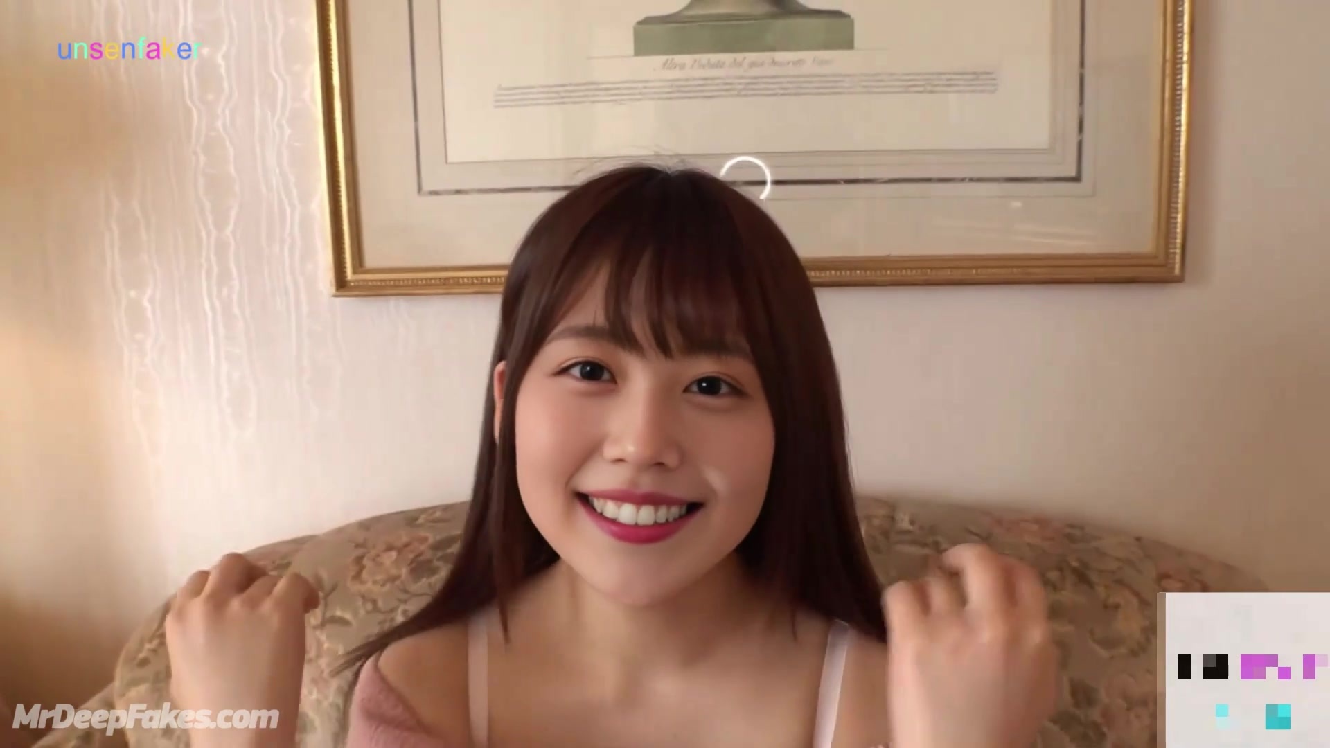 Fake Kasumi Arimura (有村 架純 アダルトビデオ) and her first boyfriend alone at home